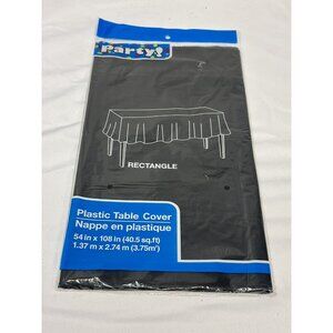 PARTY plastic table cover 54 X 108 INCHES rectangle BLACK